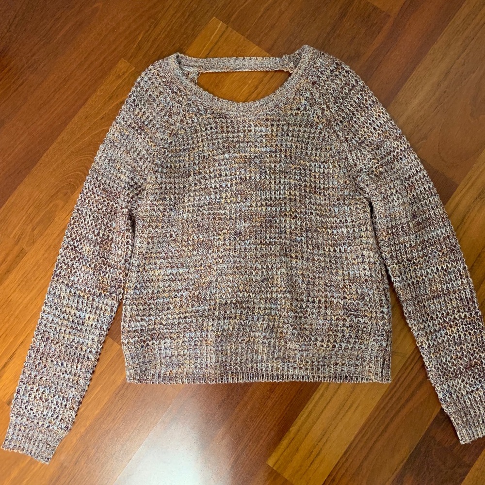 super warm sweater! multi-colored, worn once